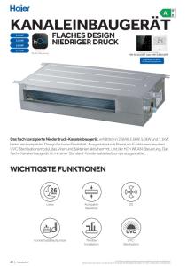 Kanaleinbaugerät Flaches Design Monosplit - Com. - DE